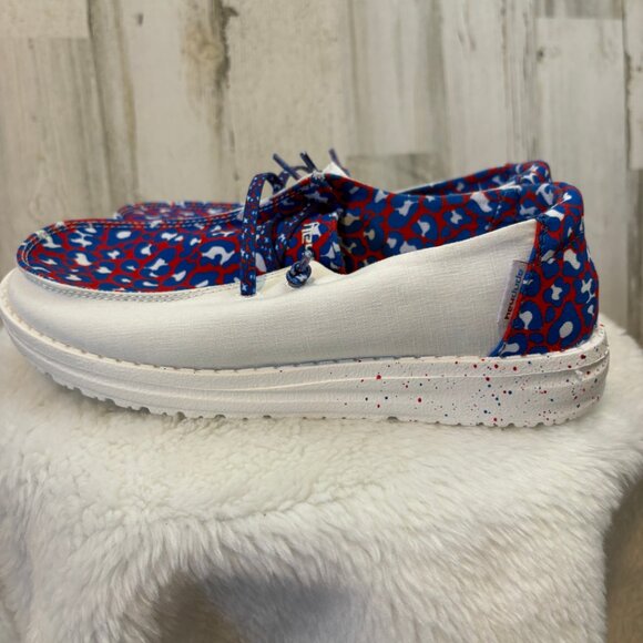 NWT Hey Dude Women's Size 6 Wendy Americana Flat Slip On Shoes BILLS COLORS! - Picture 5 of 9